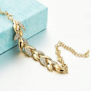Pulsera elegante de hojas doradas