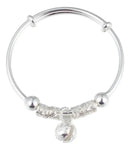 Pulsera chapada en plata con abalorios