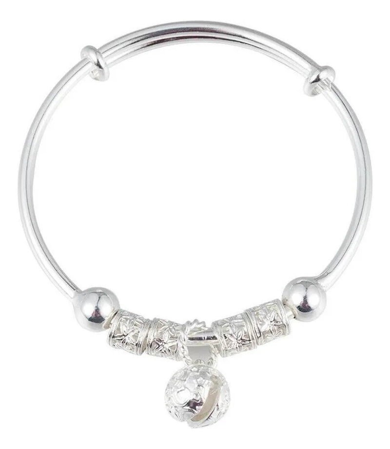 Pulsera chapada en plata con abalorios